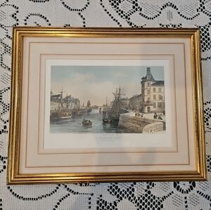 “St-Valery-en-Caux – Vue du Port” Gold Framed Print